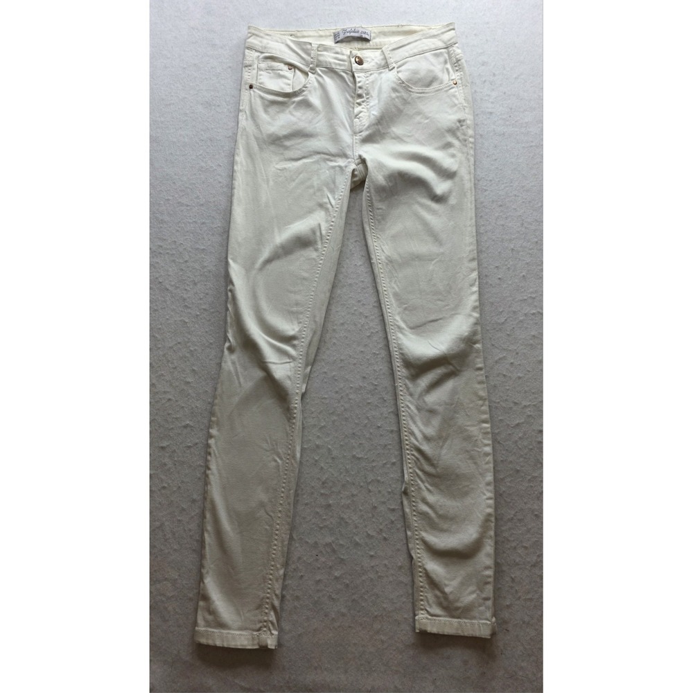 Zara Frafalue Women's Ivory Colored Skinny Leg Jeans Pants. Size 4 - Picture 2 of 8